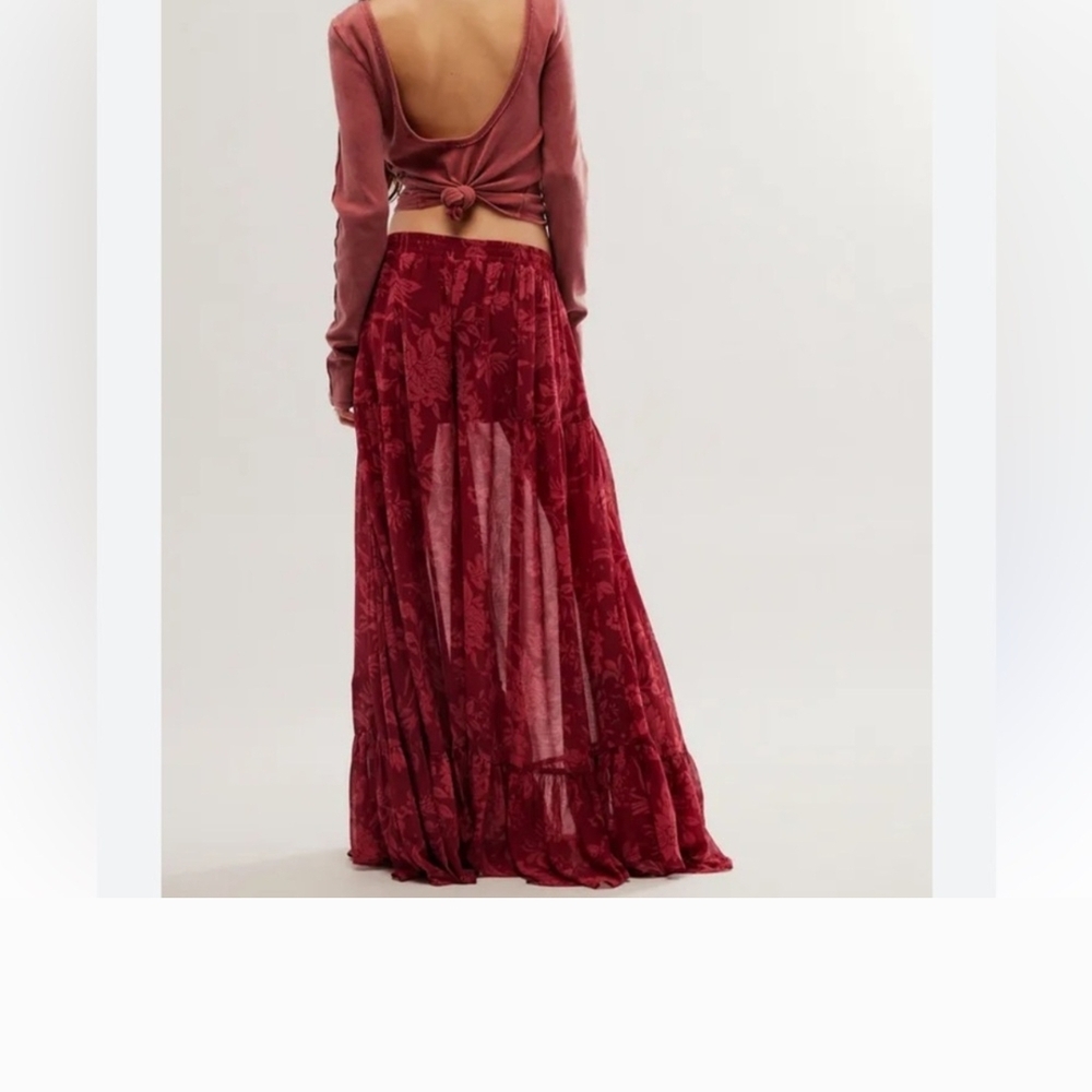 Free People Red Maxi Bubble Jumpsuit